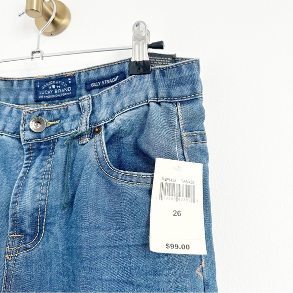 NEW Lucky Brand Billy Straight Distressed Patch Jeans Size 26 - Picture 4 of 8